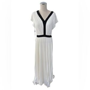 NWT!  White House Black Market Color Block Pleated Maxi Dress